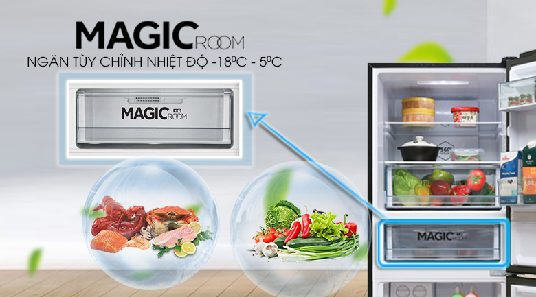 Ngăn magic room - Tủ lạnh Aqua Inverter 260 lít AQR-I298EB