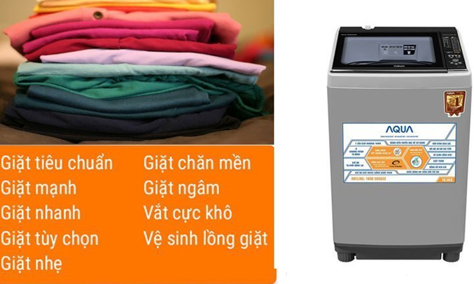 Máy giặt Aqua AQW-FW105AT (S) 9 chế độ giặt