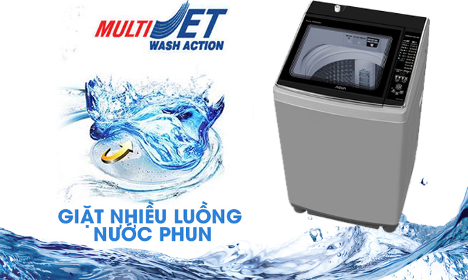 Máy giặt Aqua AQW-FW115AT(S) đánh bật mọi vết bẩn