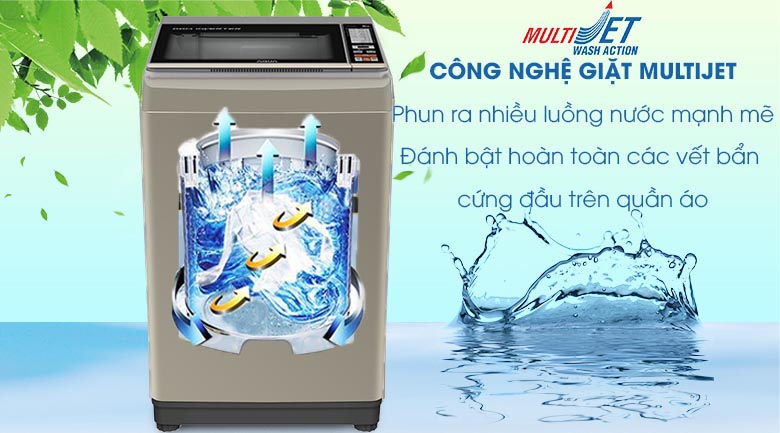 Công nghệ MultiJet - Máy giặt Aqua Inverter 9 Kg AQW-DK90CT S
