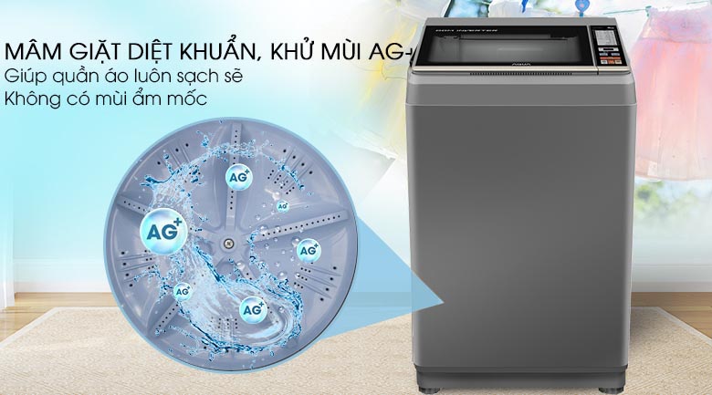 Mâm giặt Nano Ag+ - Máy giặt Aqua Inverter 9 Kg AQW-DK90CT S