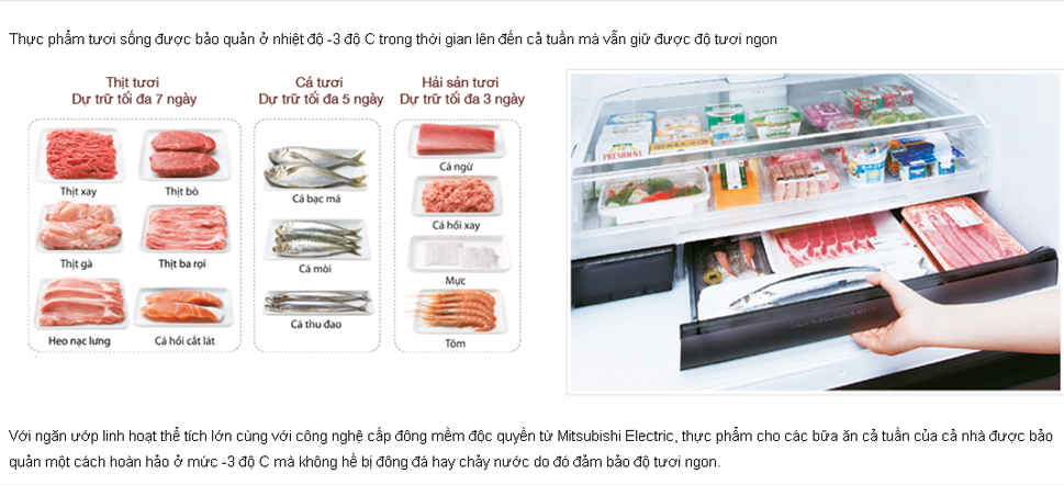 Tủ Lạnh MITSUBISHI Inverter 506 Lít MR-WX53Y-BR-V