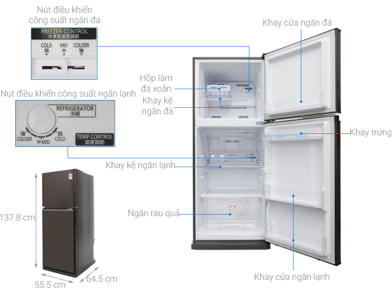 Thông số kỹ thuật Tủ lạnh Mitsubishi Electric 206 lít MR-FV24EM-BR-V