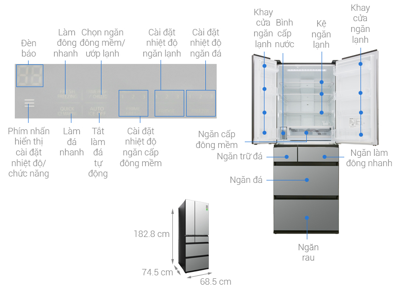Thông số kỹ thuật Tủ lạnh Panasonic Inverter 589 lít NR-F603GT-X2