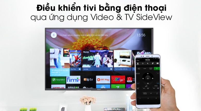 Điều khiển TV bằng điện thoại - Android Tivi Sony 49 inch KDL-49W800G Mẫu 2019
