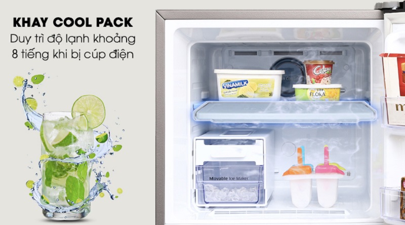 Giữ lạnh cho thực phẩm khi mất điện với ngăn lạnh Cool Pack - Tủ lạnh Samsung Inverter 299 lít RT29K5532DX/SV