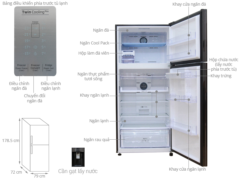 Thông số kỹ thuật Tủ lạnh Samsung 502 lít RT50K6631BS/SV