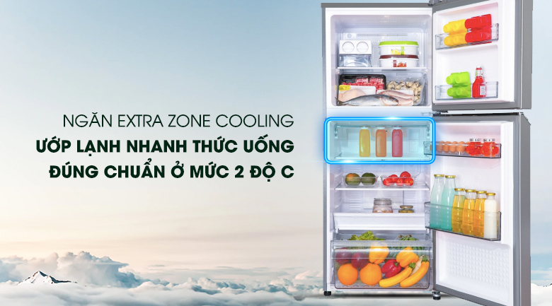 Ướp lạnh nhanh thực phẩm với ngăn Extra Zone Cooling - Tủ lạnh Panasonic Inverter 268 lít NR-BL300PSVN