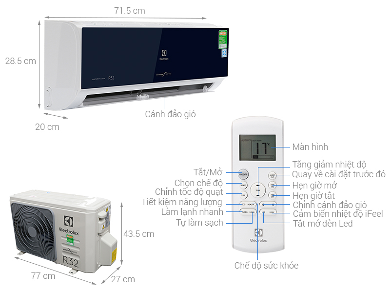 Thông số kỹ thuật Máy lạnh Electrolux Inverter 1 HP ESV09CRO-D1