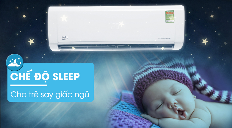 Chế độ ngủ Sleepmode - Máy lạnh Beko Inverter 1.5 HP RSVC12VY