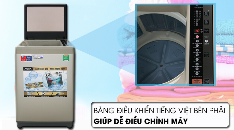 Bảng điều khiển - Máy giặt AQUA 9 Kg AQW-W90CT N Mẫu 2019