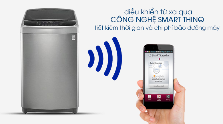Sử dụng Smartphone để điều khiển từ xa bằng Wifi - Máy giặt LG Inverter 11 kg TH2111SSAL