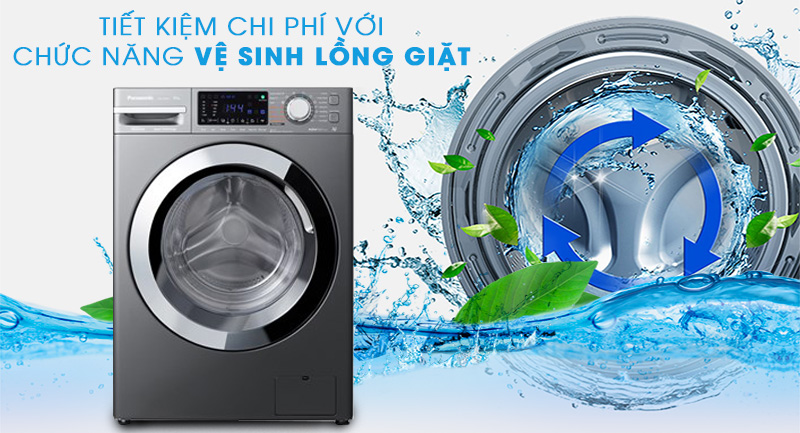 Máy giặt Panasonic Inverter 10 Kg NA-V10FX1LVT-Tiết kiệm chi phí nhờ tính năng tự vệ sinh lồng giặt