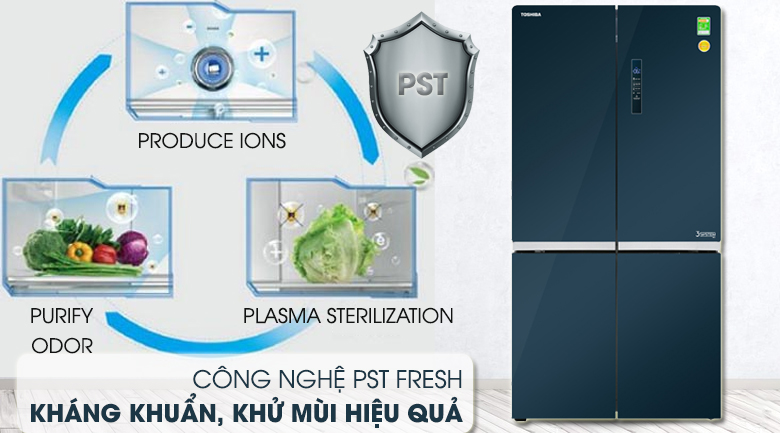 Công nghệ PST Fresh kháng khuẩn, khử mùi hiệu quả - Tủ lạnh Toshiba Inverter 622 lít GR-RF646WE-PGV(24) Mẫu 2019