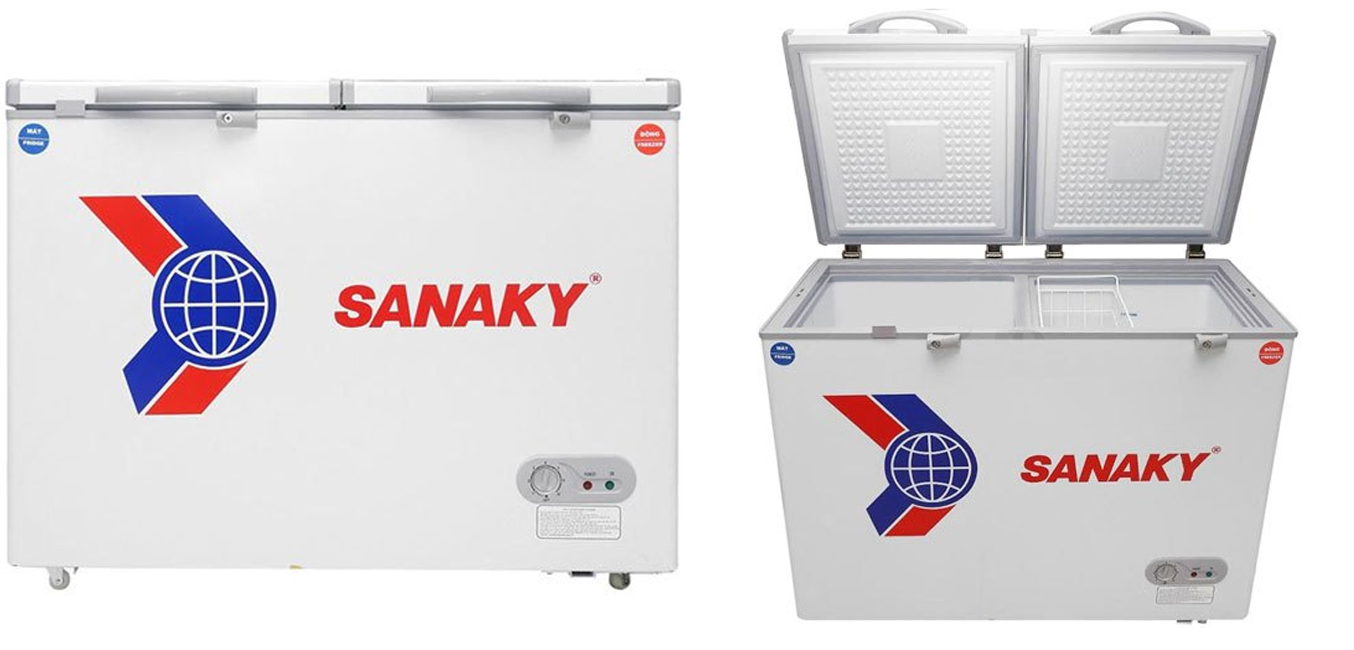 Tủ đông Sanaky VH-365W2 dung tích thực 260 lít có 2 ngăn tiện lợi