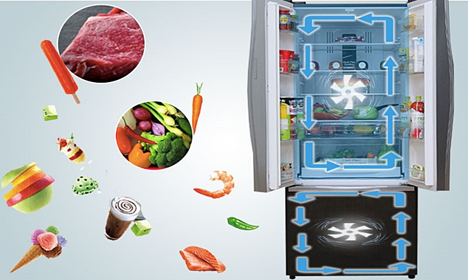 Tủ lạnh Hitachi R-WB545PGV2 455 lít nâu hệ thống quạt kép