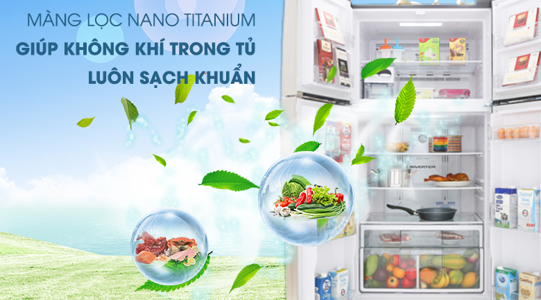 Màng lọc Nano Titanium - Tủ lạnh Hitachi Inverter 509 lít R-FW650PGV8 GBK