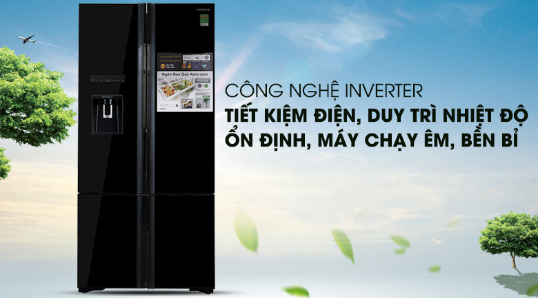 Tích hợp công nghệ Inverter ưu việt - Tủ lạnh Hitachi Inverter 587 lít R-WB730PGV6X GBK