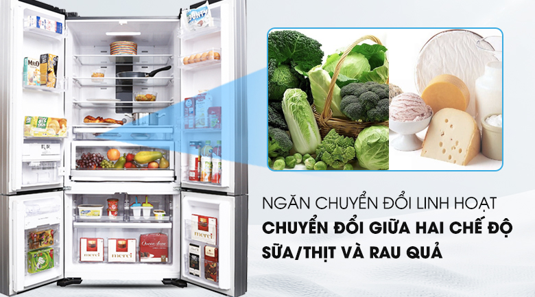 Ngăn chuyển đổi giúp bảo quản thực phẩm tốt hơn - Tủ lạnh Hitachi Inverter 587 lít R-WB730PGV6X GBK